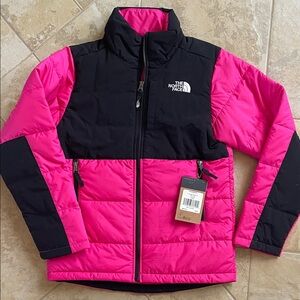 The North Face Fuchsia and Black Puffer Jacket